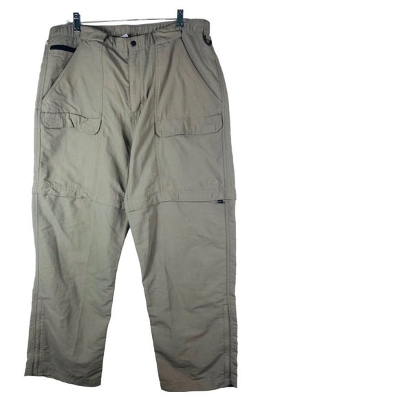 The North Face Pants Mens XL Short Convertible Pants Shorts Tan Hiking Cargo - Picture 1 of 9